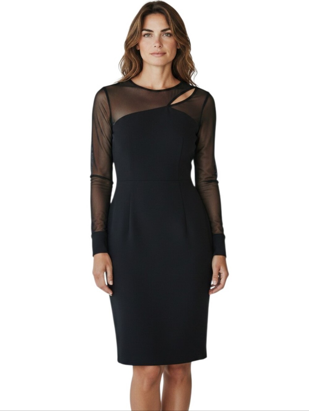 Cache Black Bodycon Dress Long Sleeve Cocktail Little Black Dress LBD NWT